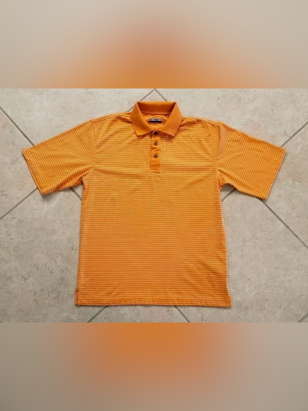 Men's Kirkland Signature Polo Shirt Size S Orange